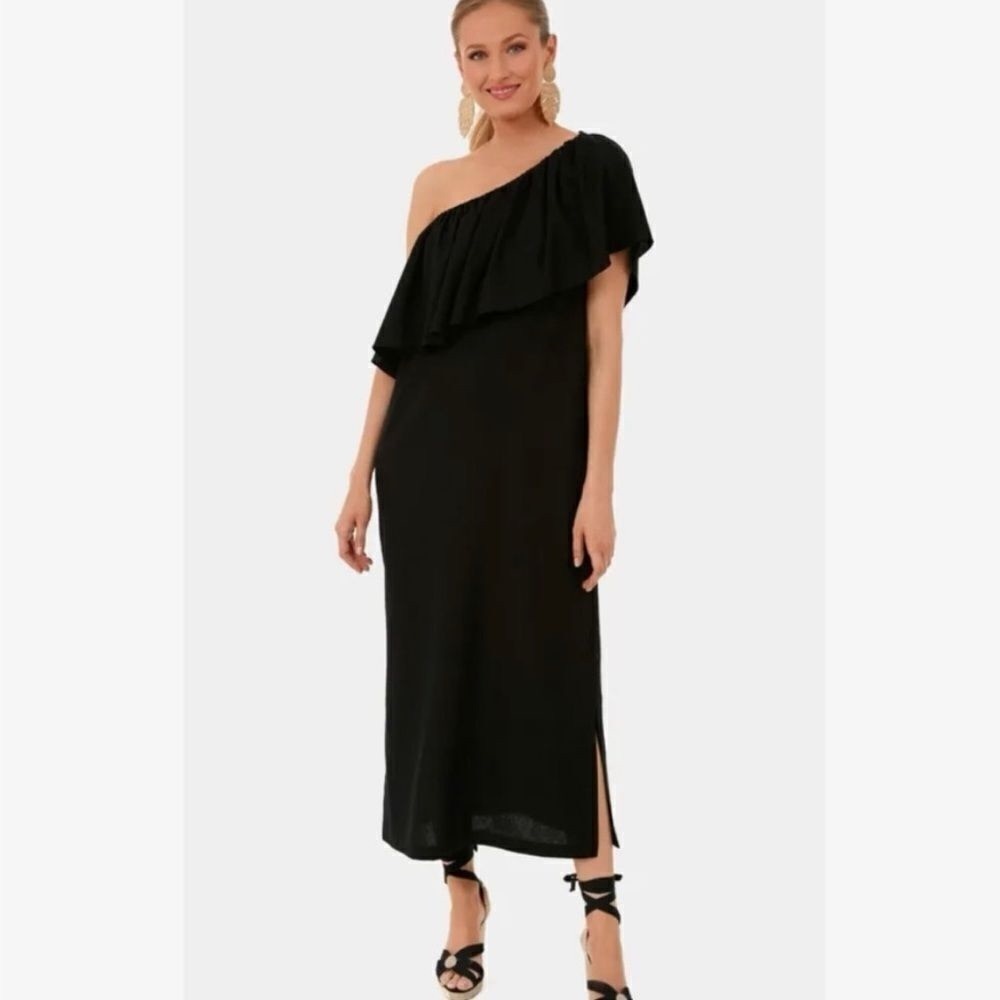Pomander Place Black Florencia One Shoulder Dress Size S